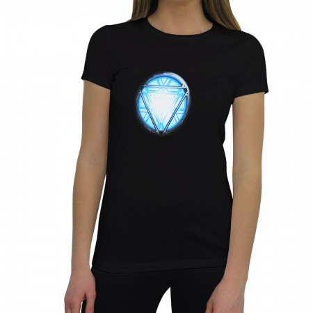 Iron Man Arc Reactor Women's Black T-Shirt