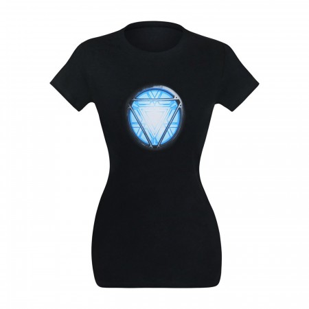 Iron Man Arc Reactor Women's Black T-Shirt