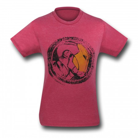 Iron Man Heather Red Burnout T-Shirt