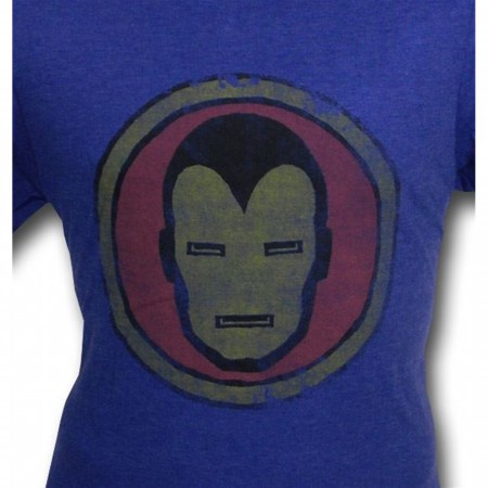 Iron Man Red Decco Purple Distressed Face T-Shirt
