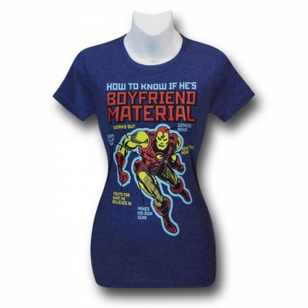 Iron Man Boyfriend Material Juniors T-Shirt