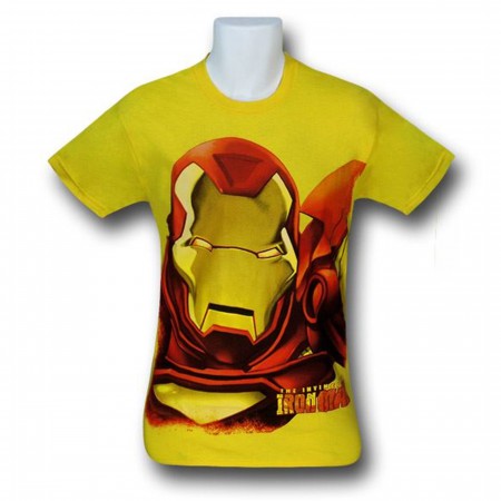 Iron Man Huge Face Yellow T-Shirt