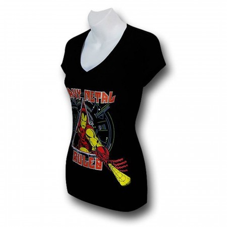 Iron Man Heavy Metal Rules Juniors T-Shirt