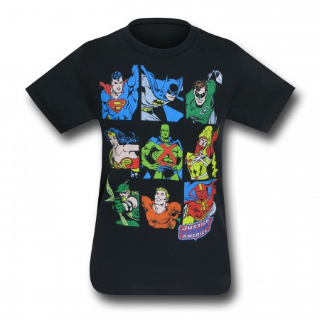 JLA Hero Boxes Black T-Shirt