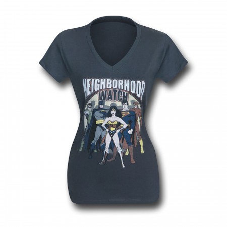 JLA Neighborhood Watch Women's V-Neck T-Shirt
