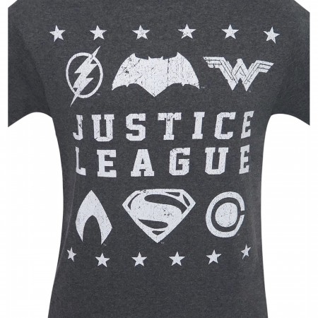 Justice League Movie Distressed Symbols Men's T-Shirt