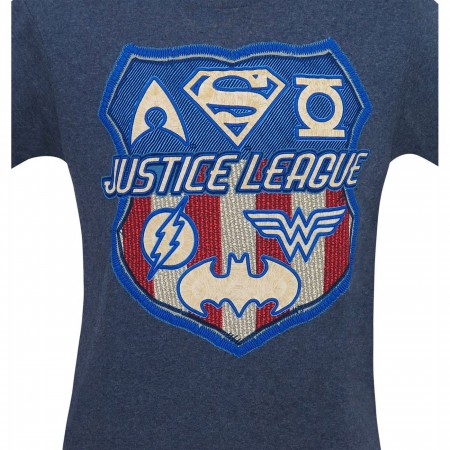 Justice League Embroidered Shield Men's T-Shirt