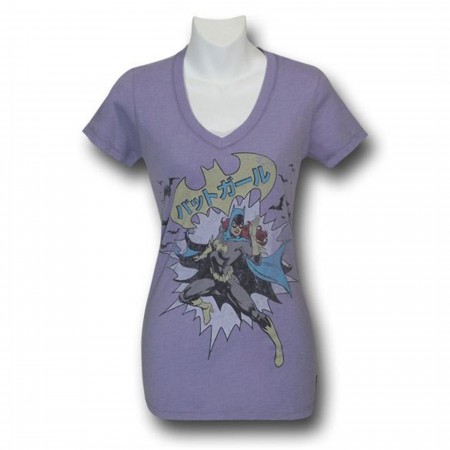 Batgirl Juniors Japanese V-Neck Trunk T-Shirt