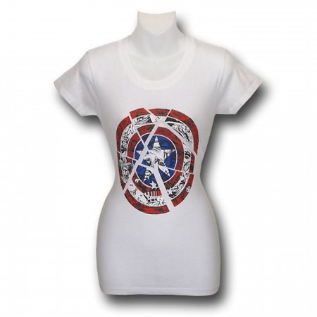Captain America Jr Womens Shield Shard T-Shirt