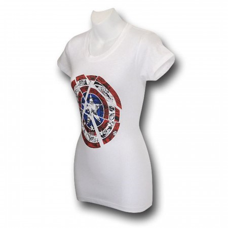 Captain America Jr Womens Shield Shard T-Shirt