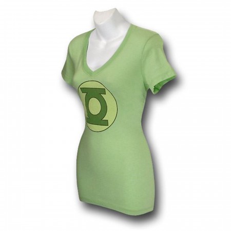 Green Lantern Women's Symbol V-Neck Trunk T-Shirt