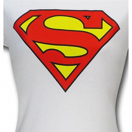 Superman Symbol Women's White T-Shirt