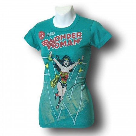 Wonder Woman Jr Womens Emerald Junkfood T-Shirt