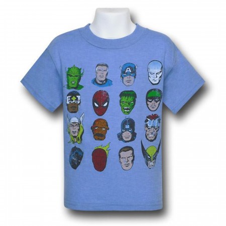 Marvel Superhero Heads Kids 30 Single T-Shirt