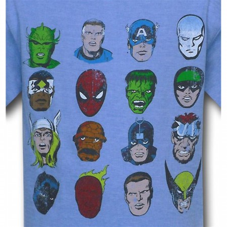 Marvel Superhero Heads Kids 30 Single T-Shirt