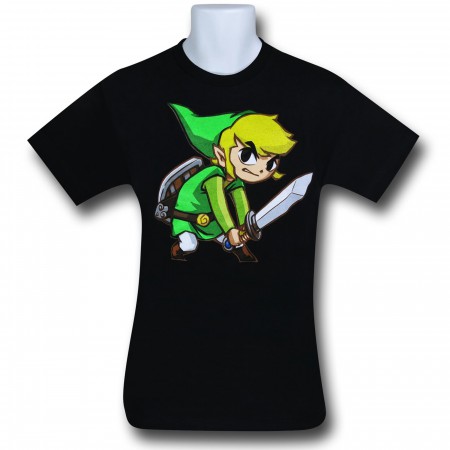 Zelda Big Link Black T-Shirt