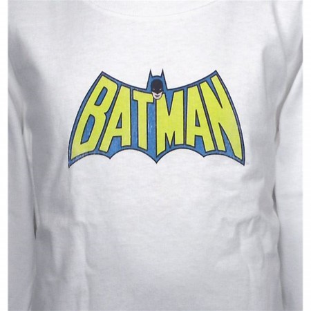 Batman Kids Logo White Long Sleeve T-Shirt