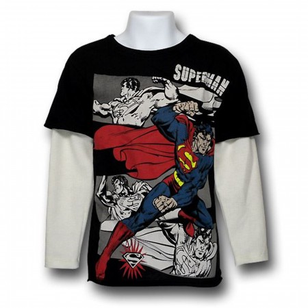 Superman Kids Punchfest 30 Single Long Sleeve T-Shirt