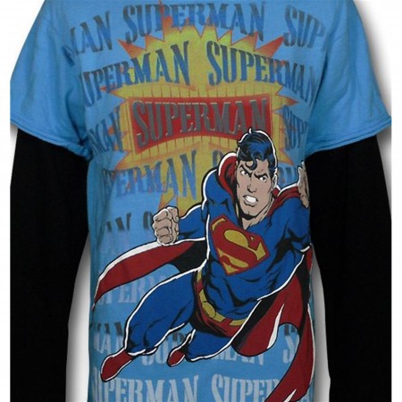 Superman Juvy 30s Pop Up Long Sleeve T-Shirt