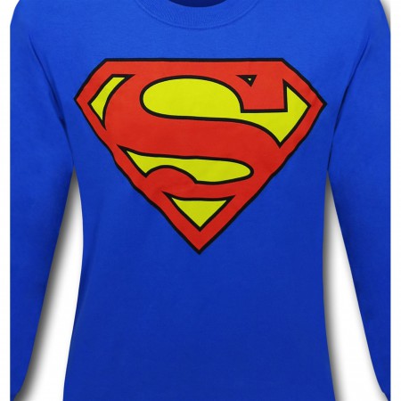 Superman Symbol Shirt Royal Blue Long-Sleeve