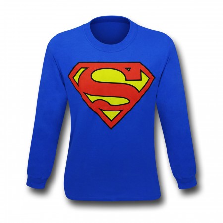 Superman Symbol Shirt Royal Blue Long-Sleeve