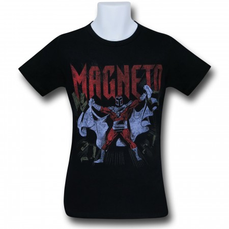 Magneto Burst Distressed Black T-Shirt