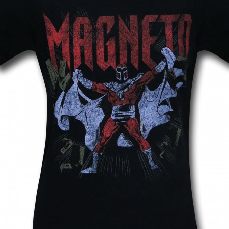 Magneto Burst Distressed Black T-Shirt