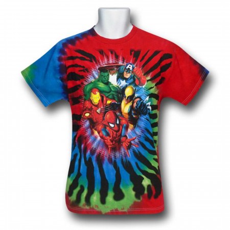 Marvel Spiral Tie Dye Burst T-Shirt