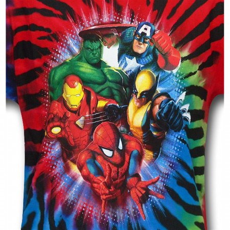 Marvel Spiral Tie Dye Burst T-Shirt