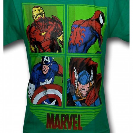 Marvel Heroes Youth 4 Square T-Shirt