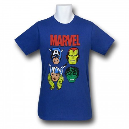 Marvel Avengers Heads 30 Single T-Shirt