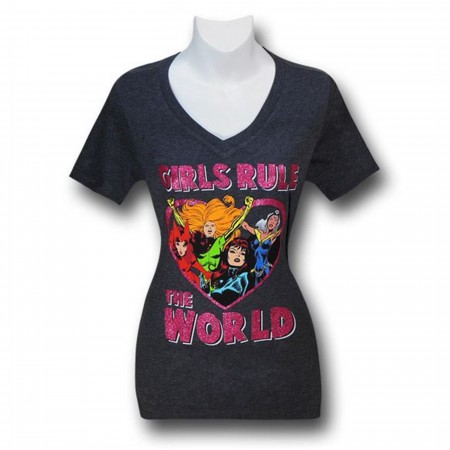 Marvel Girls Rule The World V-Neck Women's T-Shirt