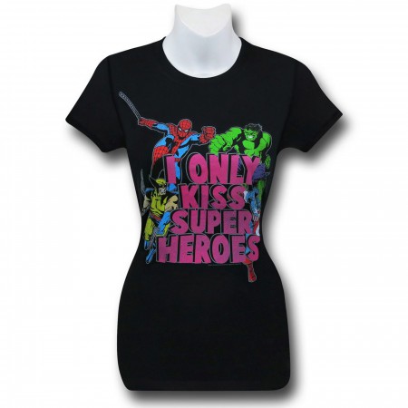 Marvel I Only Kiss Super Heroes Women's T-Shirt