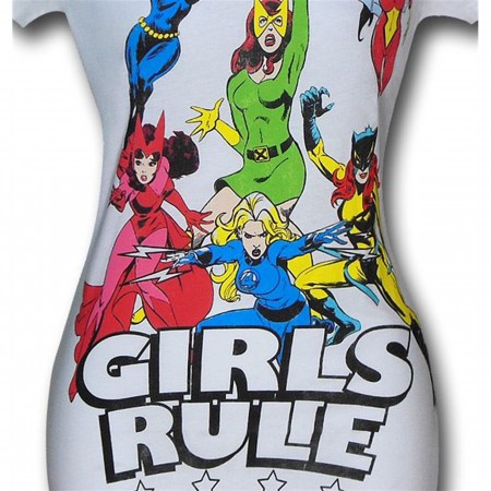 Marvel Retro Girls Rule Juniors T-Shirt