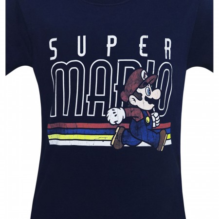 Super Mario Distressed Navy Men's T-Shirt