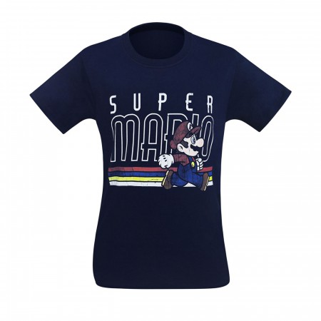 Super Mario Distressed Navy Men's T-Shirt