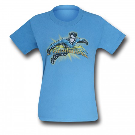 Nightwing Behind Logo Kids T-Shirt