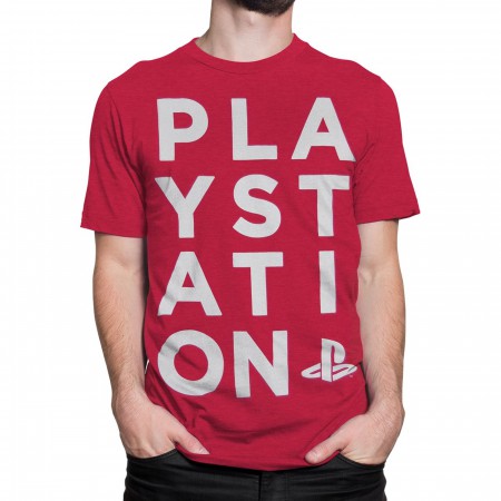 Playstation Logo Red Heather Men's T-Shirt