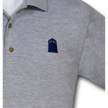 Doctor Who Tardis Logo Grey Polo