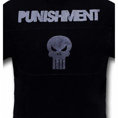 Punisher Skull Armor Print Black Polo Shirt