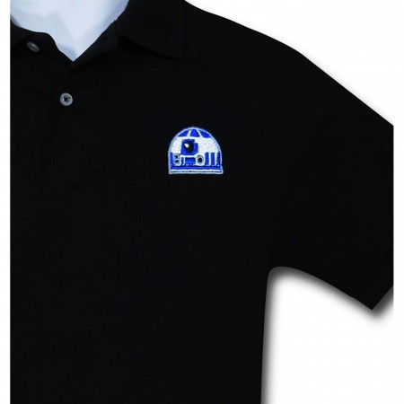 Star Wars R2D2 Black Polo Shirt