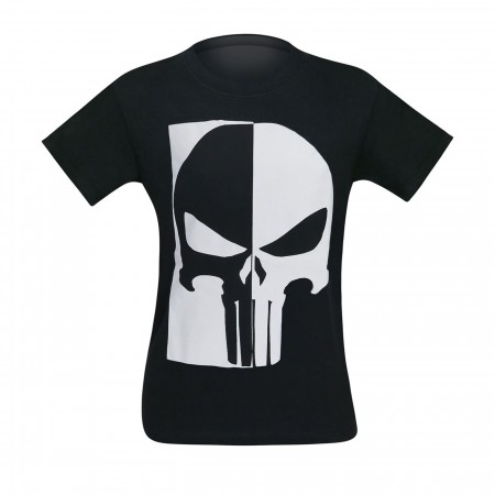 Punisher Black & White Skull Men's T-Shirt