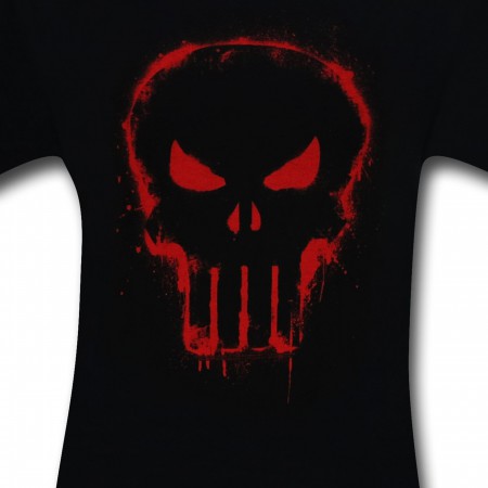Punisher Red Paint Stencil 30 Single T-Shirt