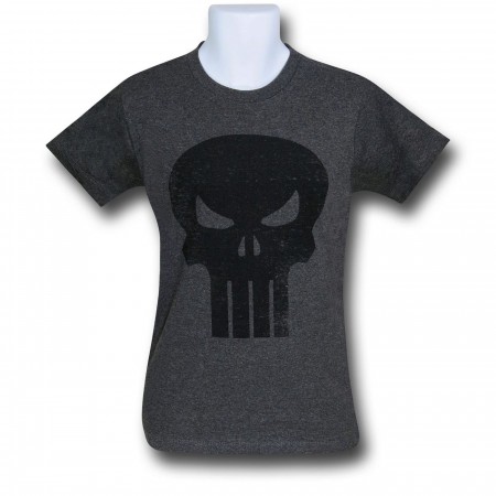 Punisher Symbol Heather Charcoal Burnout T-Shirt