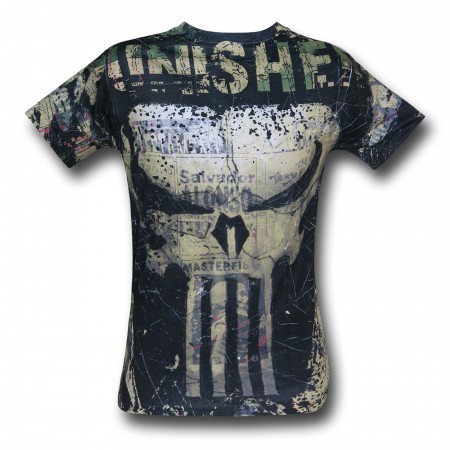 Punisher Symbol Sublimated White T-Shirt