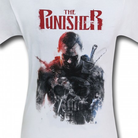 Punisher Watercolor White T-Shirt