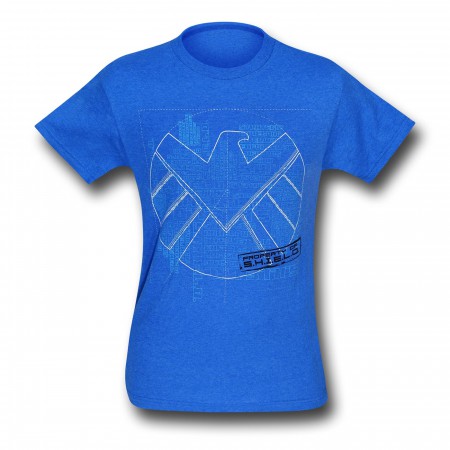 SHIELD Blueprint Symbol Heather Blue T-Shirt