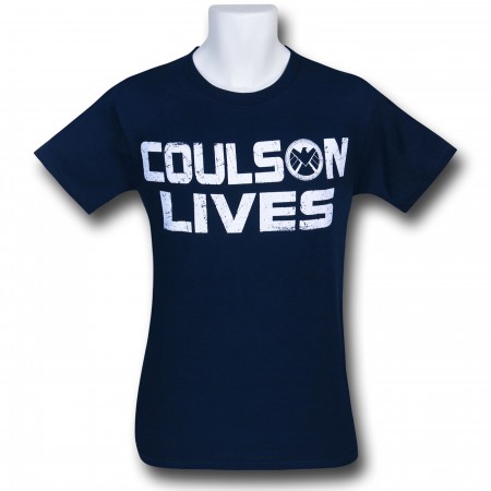 SHIELD Coulson Lives Navy T-Shirt