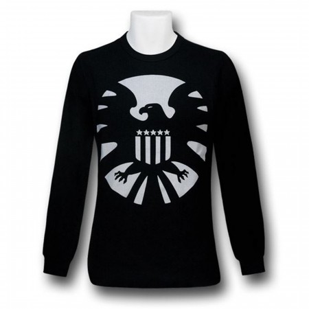 S.H.I.E.L.D. Black Thermal Long Sleeve T-Shirt