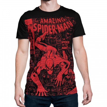 Spider-Man #100 Cover Black 30 Single T-Shirt